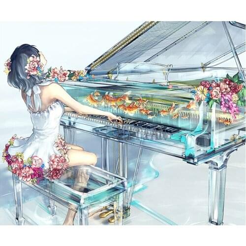 Diy diamond painting full square/round play piano diamond embroidery mosaic diamond cross stitch rhinestone home decor painting