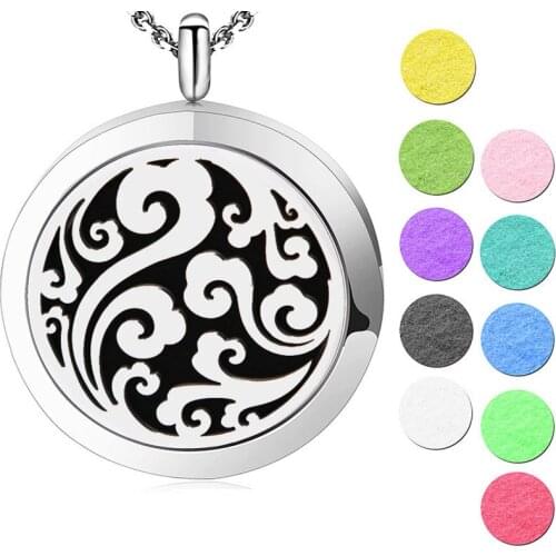 Ocean Aromatherapy Essential Oils Stainless Steel pendant Perfume Diffuser Locket With chain and Pads