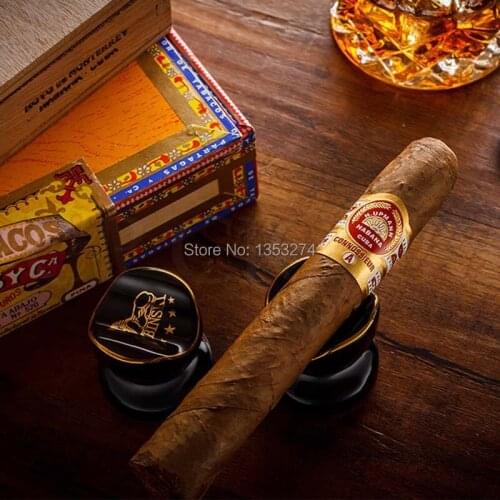 Free ship! 2pcs/lot! COHIBA Cigar Stand Holder Portable Outdoor Ceramic Ashtray Holder Pocket Mini Cigar Holder Stand For Cigar