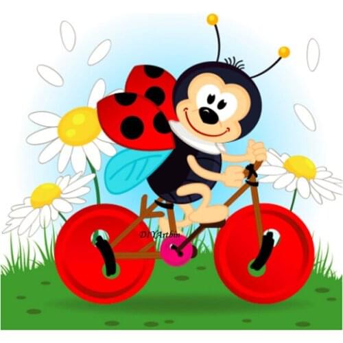 Ladybug on bike Metal Cutting Dies Stencils for DIY Scrapbooking Decorative Embossing DIY Paper Cards Layering Die