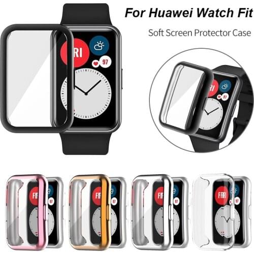 TPU Case For HUAWEI Watch Fit Band All-around Soft Ultra-Thin Screen Protector Cover Full Coverage Plating HUAWEI Fit Case