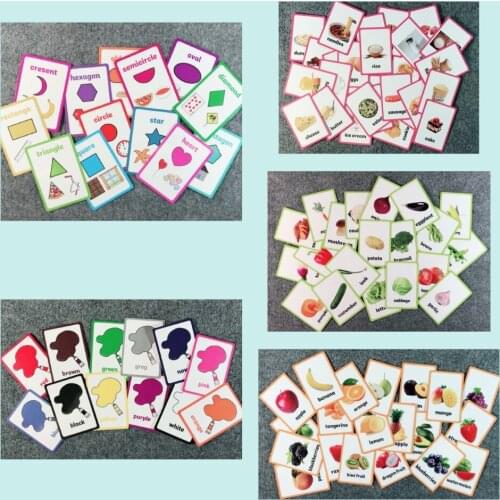 Kids English Learning Word Flash Card Children Learning Card Early Educational Toys Game Pocket Card