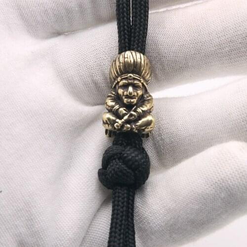 EDC Brass Indians Knife beads Pendant Umbrella Rope Umbrella Fall DIY Handmade Accessories Outdoor Tools Paracord Bead Equipment