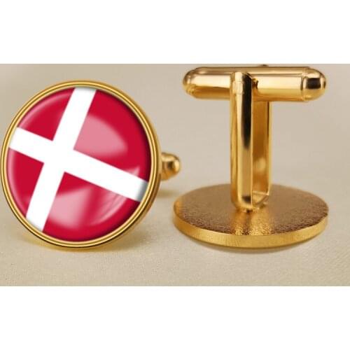 Coat of Arms of Denmark Danish Flag National Emblem Cufflinks