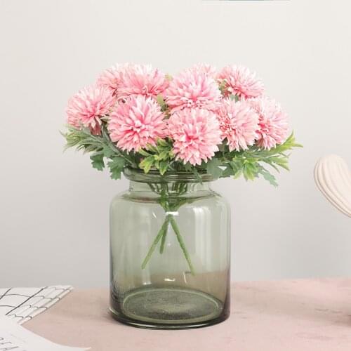 Artificial 5 Dandelion Ball Chrysanthemum Home Desktop Wedding Layout Decoration Simulation 5 Dandelion Ball Chrysanthemum