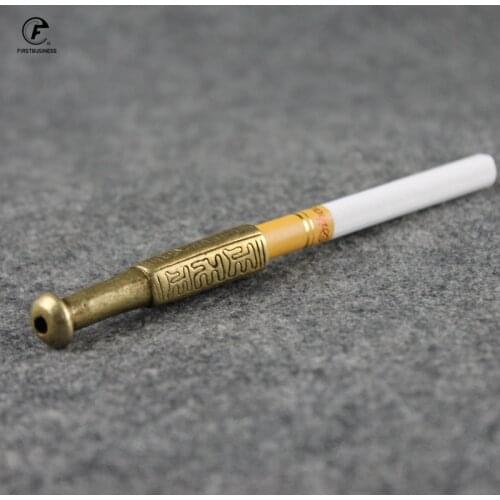 Classic Mini Word Metal Copper Pipes Portable Creative Smoking Pipe Herb Tobacco Pipe Grinder Smoke Mouthpiece Cigarette Holder