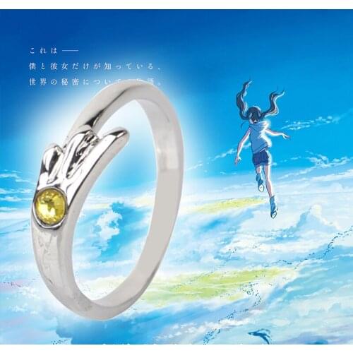 Tenki no Ko Weathering With You Cosplay Yoshitaka Hina Morishima Hodaka Ring Accessories Props Metal Jewelry Couple Rings