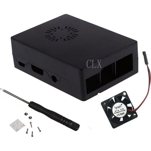 Raspberry Pi 3 ABS Case Plastic Box Black White Transparent + Cooling Fan compatible for Raspberry Pi 2 Raspberry Pi Starter Kit