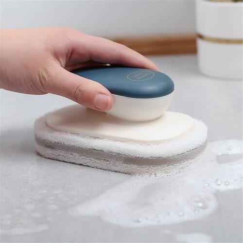 Japanese Style Macarons With Handle Multifunctional Kitchen Pot Washing Countertop Cleaning Brush Shponge Tiles Clean Tools