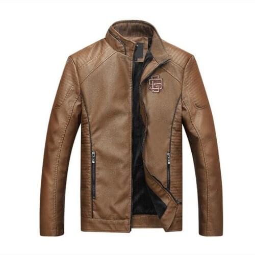 2021 Mens Faux Leather Jacket Mens Autumn and Winter Locomotive Washed PU Leather Clothing Fashion Wild Personality Leather coa