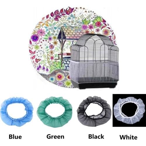 Nylon Airy Fabric Mesh Bird Cage Cover Catcher Bird Supplies Nylon Mesh Receptor Seed Guard Bird Parrot Cover Soft Easy Cleaning