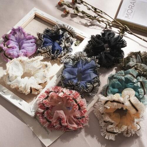 Korean New Mesh Lace Elastic Hair Bands Ponytail Scrunchies Rubber Bands For Women Girls Headband Hair Acessories 2021 Trendy
