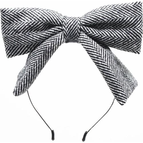 New Women Hair Accessories herring bone Hairband Knot British Style Striped Fabric Headband Girls Headwear Spring Hair Band-2