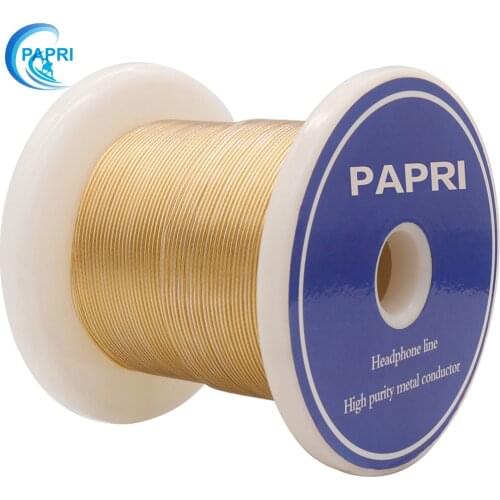 PAPRI Newest GR05 Headphone Cable DIY 4N OCC Silver +Gold Plated(3Mil.) DIY Hifi Audio Line For Upgrade Earphone Wire