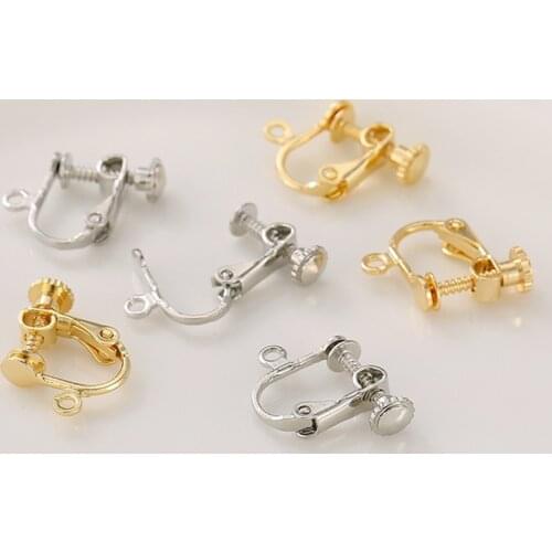 Earring Making Supplies 14K Real Gold Plated No Pierced Earrings Hooks For DIY Women Ear Clips Earrings Findings Accessories