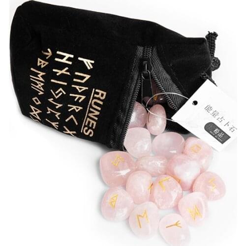 Rune Stones Runes For Fortunetelling Rose Quartz Runes Divination Stones Natural Stones Natural Meditation Crystal Reiki Healing