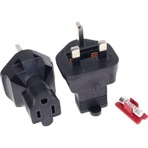 Singapore Malaysia Travel Power Plug Adapter With Fuse Convert US NEMA 5-15R To UK BS-1363 AC Industrial Plug Converter 13A 250V