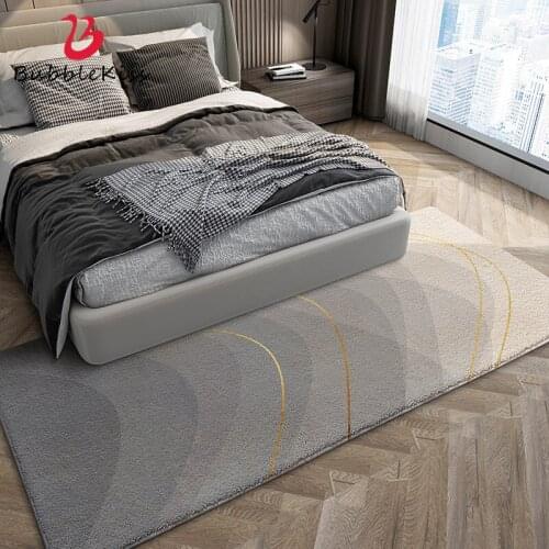 Bubble Kiss Modern Geometric Lamb Wool Carpets For Bedroom Bedside Long Strips Comfort Soft Home Decor Rugs Thickened Floor Mats