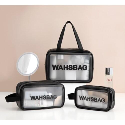 Makeup Bag INS Large-Capacity Portable Travel Wash Bag Transparent Waterproof Skin Care Storage Box Large Cosmetic Organizer
