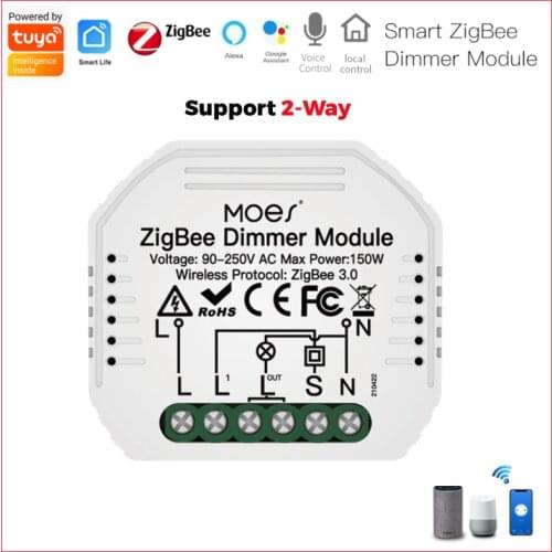 Mini DIY Tuya ZigBee 3.0 Smart Dimmer Switch Module Hub Required Smart Life App Alexa Google Home Voice Control 1/2 way