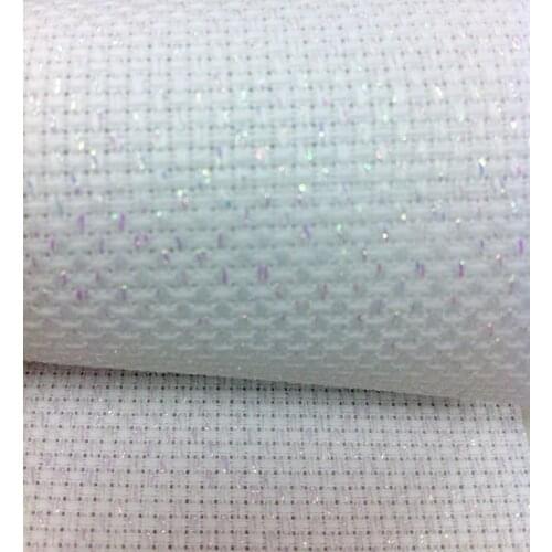Top Quality Shining White 11CT 11ST 14ST 14CT cross stitch canvas fabric white sparkle shiny, 100cmx150cm or any size
