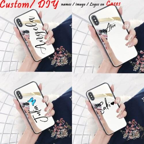 Custom Name logo Photo Luxury Mirror Soft Case for Samsung galaxy A12 A52 S21 S21PLUS Ultra A51 A71 Note20 A32 A21 S20 Cover DIY