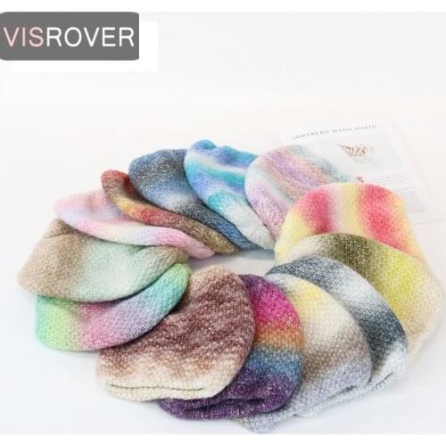 VISROVER 13 Colors Unisex Space Dyed Color Acrylic Woman Winter Hat Soft Autumn Bonnet Best Matched Woman Warm Skullies Gift