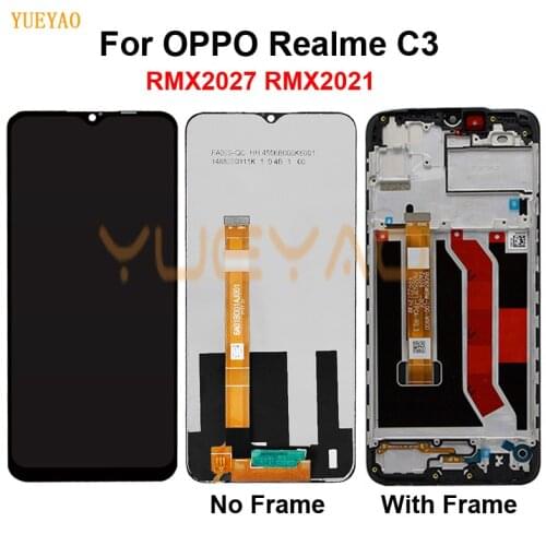LCD for Realme C3 RMX2027 RMX2021 LCD Display with Frame Digitizer Touch Screen Replacement for OPPO Realme C3 C 3 6.5inch LCD