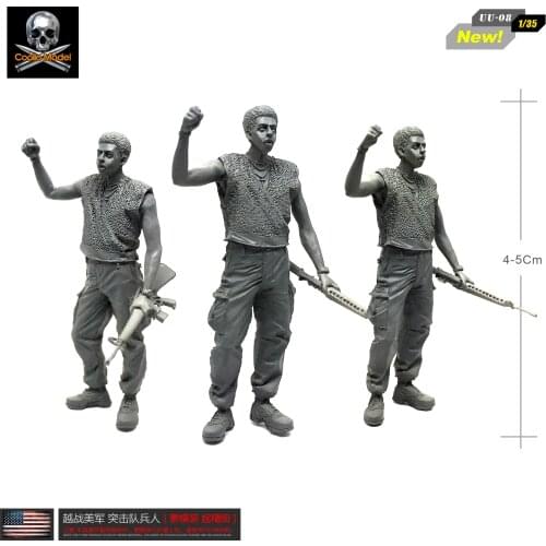 1/35 Resin Figure Kits Vietnam War Resin Soldier Model Of Us Marine Corps Black Soldier Self-assembled UU-08