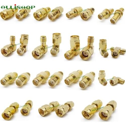 15Pcs SMA RF Adapter Connector Kits SMA Plug Jack Adaptor Converter For Radio WiFi Booster RF Coaxial Cable FPV Drone