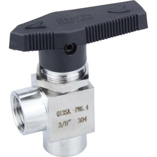 2-way female thread right angle ball valve 1 / 8 "stainless steel 304 high pressure high temperature ball valve
