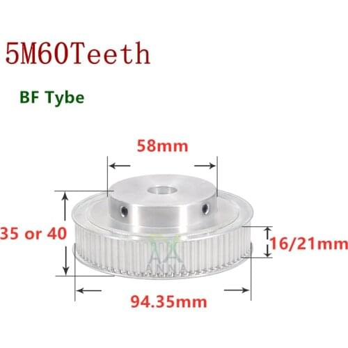 20 Teeth 60T HTD 5M Synchronous Pulley Bore 5-15mm for Width 15/20mm HTD5M Timing Belts wheel 60Teeth 20T