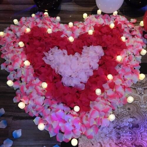 200PCS Hand Made Rose Petals Wedding AnniversaryValentine Artificial Silk Flower Marriage Decoration