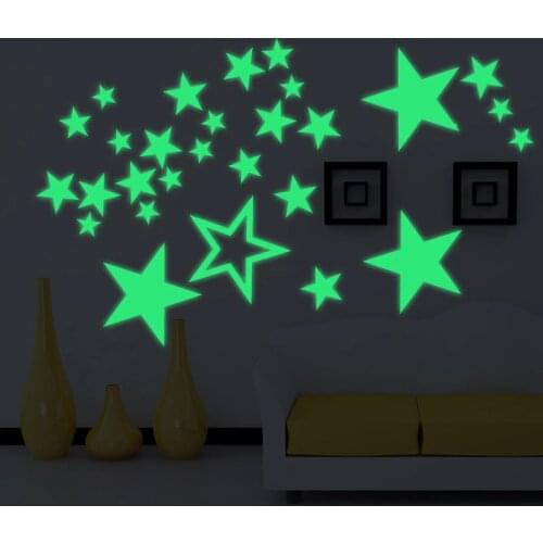 27 pcs/set Luminous Wall Sticker Stars Glow For Kids Rooms Glow in the Dark Home Decor Fluorescent Removable Star Mural Poster