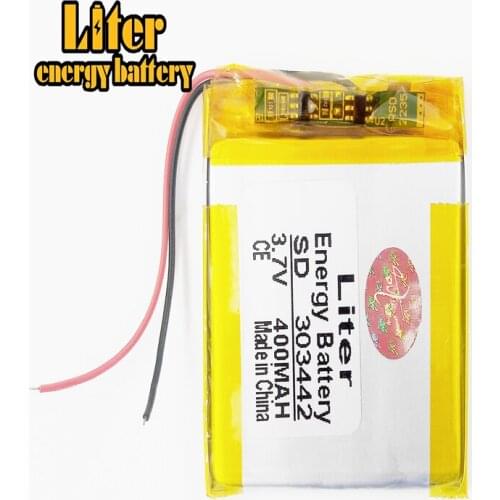 3.7V,400mAH,303442 polymer lithium ion / Li-ion battery for GPS,mp3,mp4,mp5,dvd,bluetooth,model toy