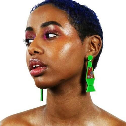 ZiccoWong Acrylic Long Geometric Dangle Earring For Women Girls Lava Lamp Creative Design 2021 Trendy Hanging Earring Jewelry