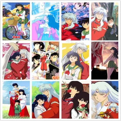 Uone Diamond Painting 5d DIY Cross Stitch Anime Inuyassha Mosaic Embroidery Rhinestone Art Kids Adult Home Office Decor Gift