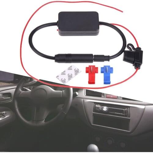 Anti Interference 12V Signal Antenna Enhance Car Antenna Signal Amplifier FM Radio Signal Antenna Aerial Signal Amp Amplifier