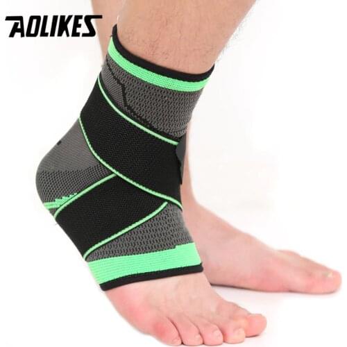 AOLIKES 1pcs 3D weaving elastic nylon strap ankle support brace badminton basketball football taekwondo fitness heel protector