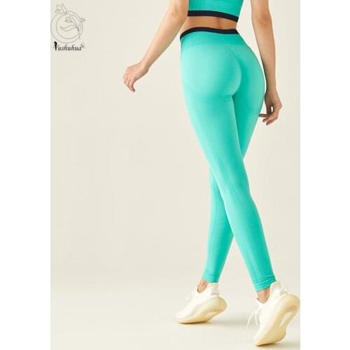 Yushuhua High Waist Seamless Yoga Pants Squat Push Up Sport Leggings Gym Fitness Compression Tights Workout Running Trousers