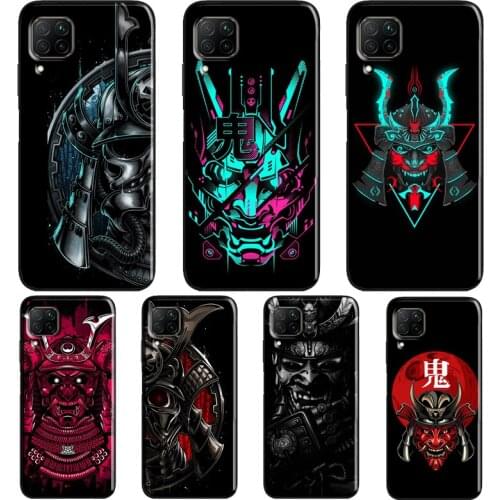Japanese samurai Oni Hannya Demon Case For Huawei P20 Lite P40 P30 Pro Nova 5T P Smart Z 2019 2021 Honor 10 Lite 9X 8X Cover
