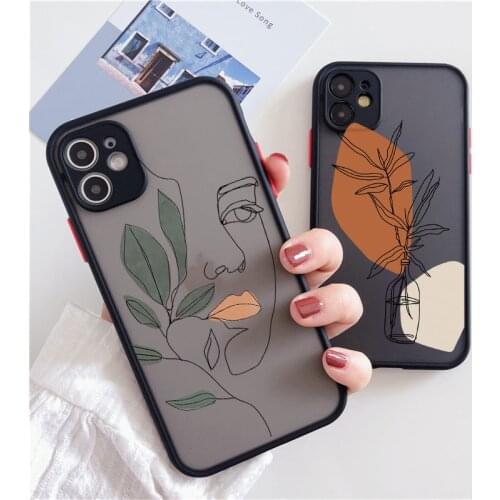 Funny Abstrat Art Line Coque For iPhone 12 12mini 11 Pro XR Xs Max X 7 8 6 6S Plus SE 2020 SE2 12pro Shockproof Cover Phone Case