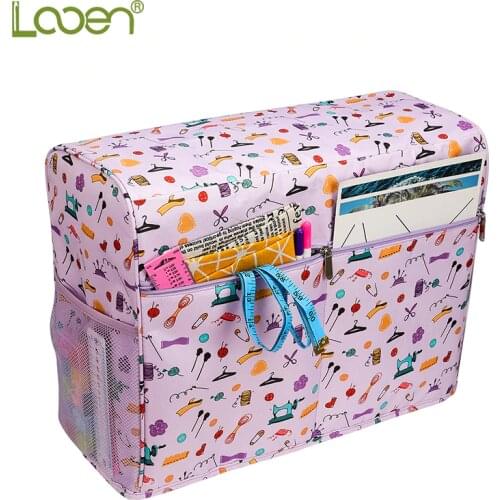 Sewing Machine Cover Protective Dust Proof with Storage Pockets for Needles Sewing Accessories Storage Organizer Zipper Closure