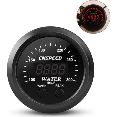 CNSPEED Water Temp Gauge Digital Display 12V Ultra-Thin Universal Water Temperature Meter With Sensor LED Indicator Display