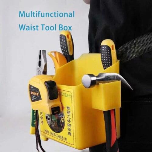 Woodworking Waist Tool Box Screw Plastic Storage Box Double Grid Waist Tool Holder With Waist Belt Organizer For Small Things