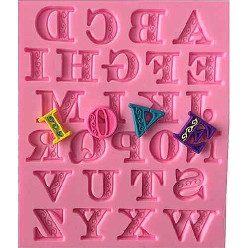 E086 1 pcs Alphabet capital silicone cake mold fondant mold cake decorating tools chocolate gumpaste mold
