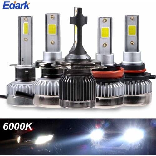 Edark H7 H4 H8 H1 H11 Led Car Headlight Bulbs HB3 9005 HB4 9006 Auto Lamps Fog Lights 6000K White 20000 Lumens Headlamps