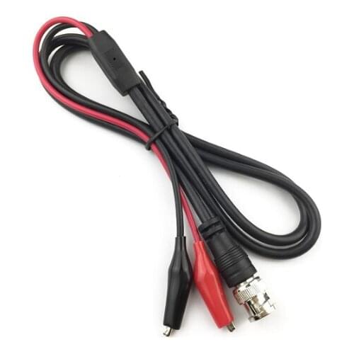 0.5m 1m 1.5m BNC Male Plug to Dual Alligator Clip Oscilloscope DIY Test Probe Leads Crocodile Clips Cable