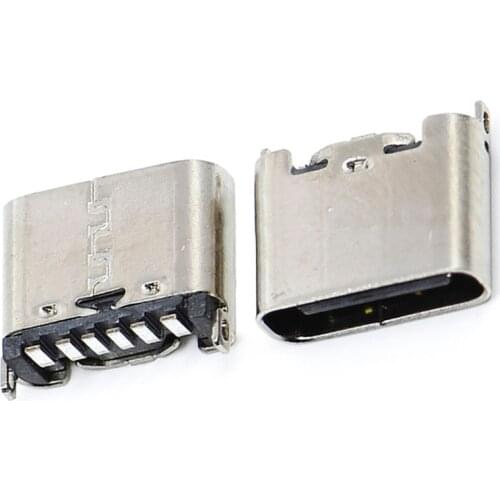 Type C USB 6P interface female socket Connectors USB female Set Case Conector Pcb Phone Enchufes High current fast charging