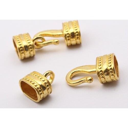 3sets Antique Gold Metal Hook Clasps For 10x6mm Licorice Leather Bracelet Jewelry Findings Making